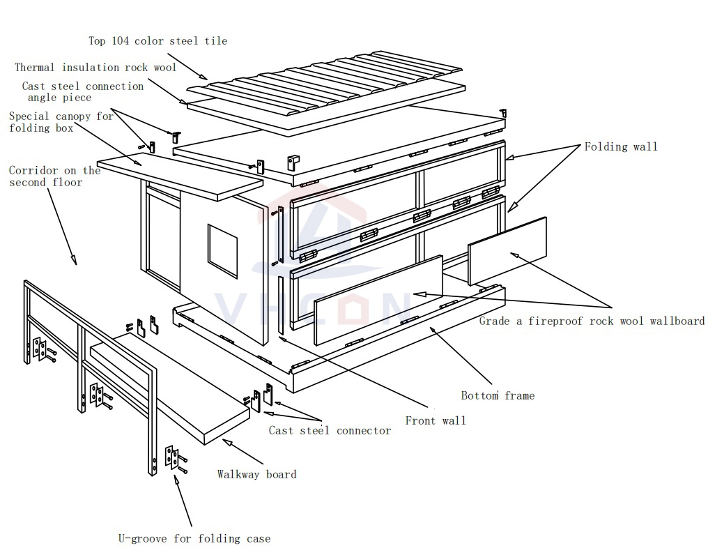 China Cheap Prefab 20FT 40FT Foldable Modular Luxury Living Flat Pack Prefabricated Folding Container House for Sale