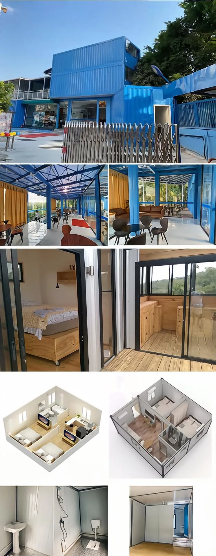 Professional 2 Floor Modern Designed Prefabricated Mobile Modular Homes Prefab Container House with Decoration