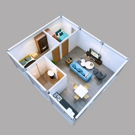 Professional High Strength Prefabricated Construction Site Camp Container House