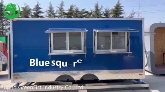 Lindo trailer de comida móvel feito na China mini estilo de loja de café da manhã de rua para venda